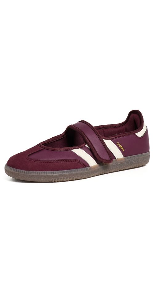 Samba Jane Shoes Maroon/Cream White/Gold Met