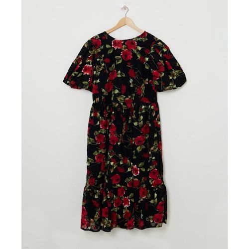 Lovedrobe Textured Floral Midi Dre