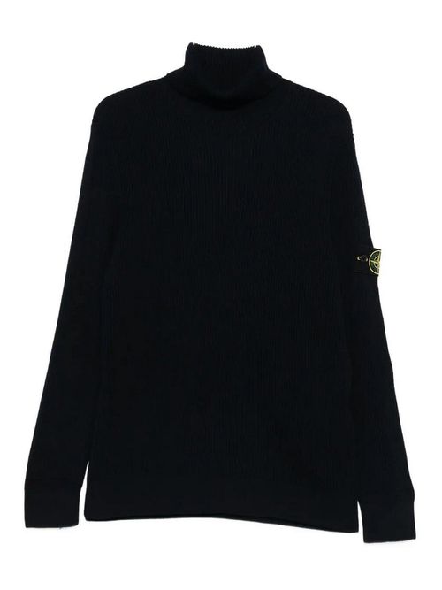 Ribbed Wool Turtleneck Pullover