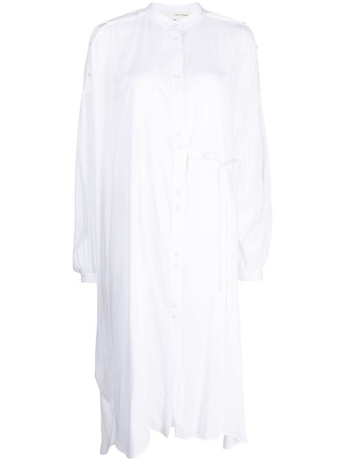 Long-sleeve button-up dress - White