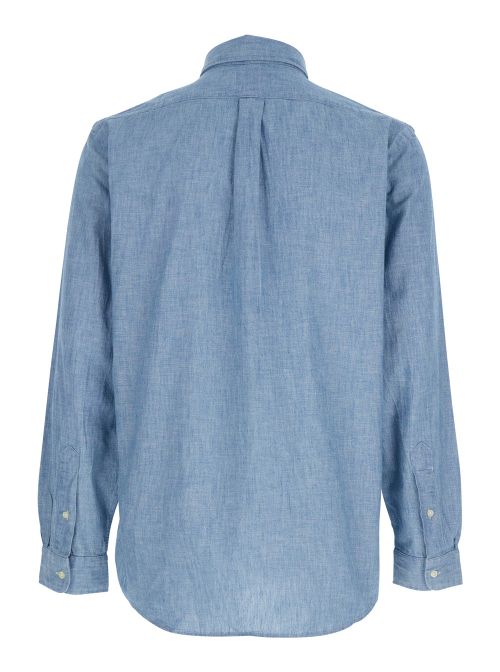 Cotton Button-Down Shirt — Blue