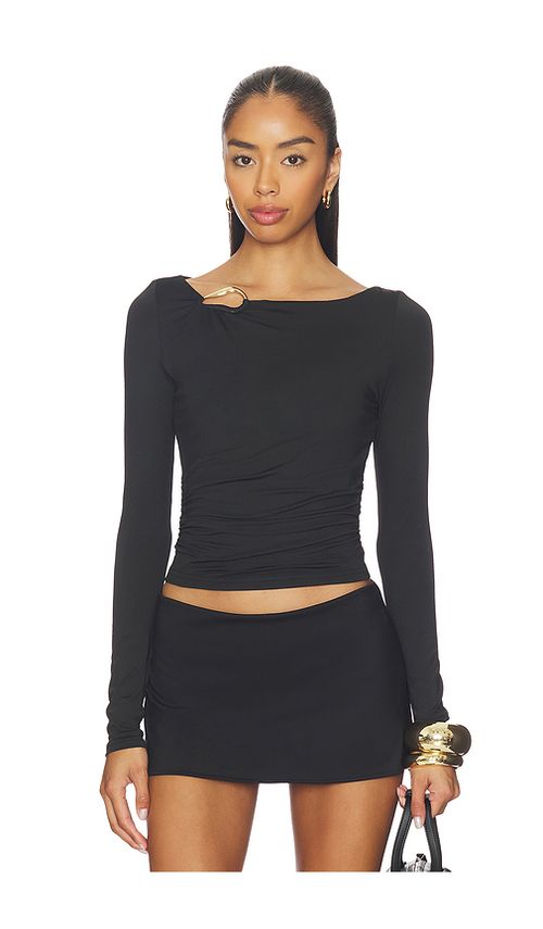 SNDYS Ashley Boat Neck Top in Black. - M also in S