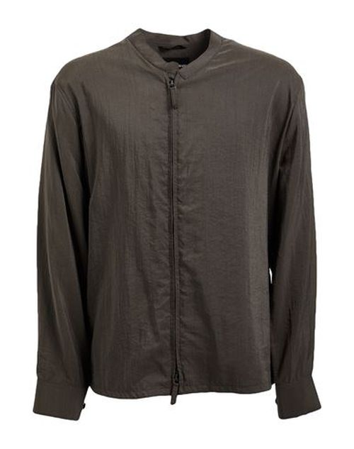 Man Shirt Military green Size 40 Silk, Polyamide
