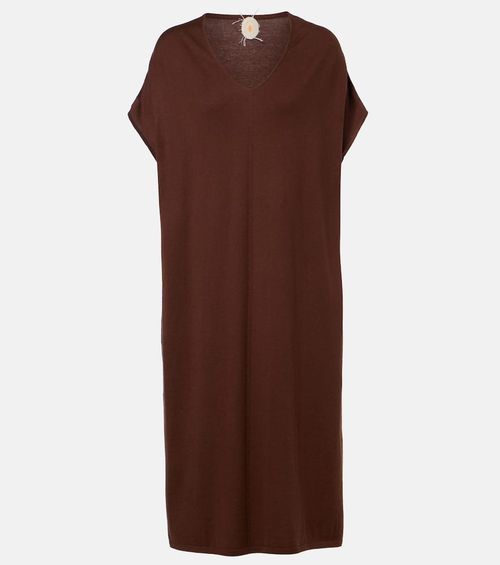 Cotton, silk, and cashmere midi dress