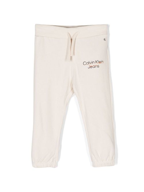 Logo-print cotton track pants - Neutrals