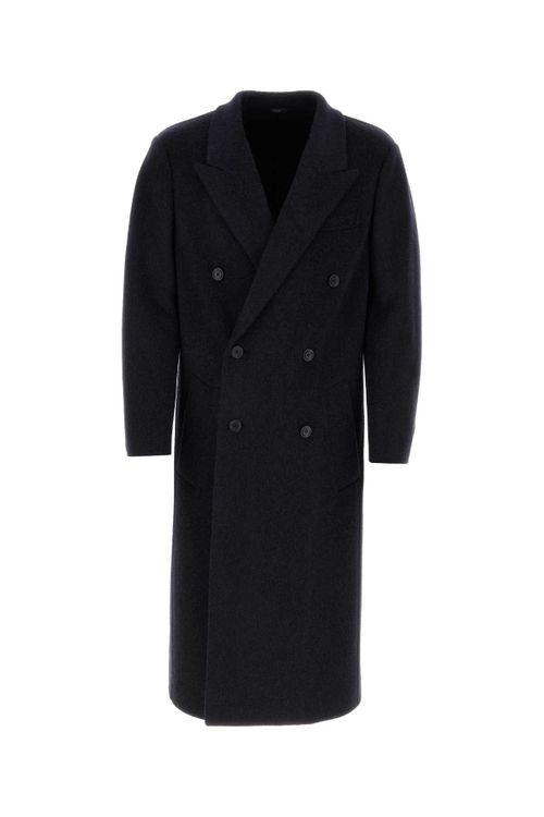 Wool-Nylon Blend Coat — Black
