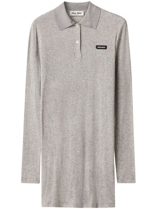 Ribbed-knit mini dress - Grey