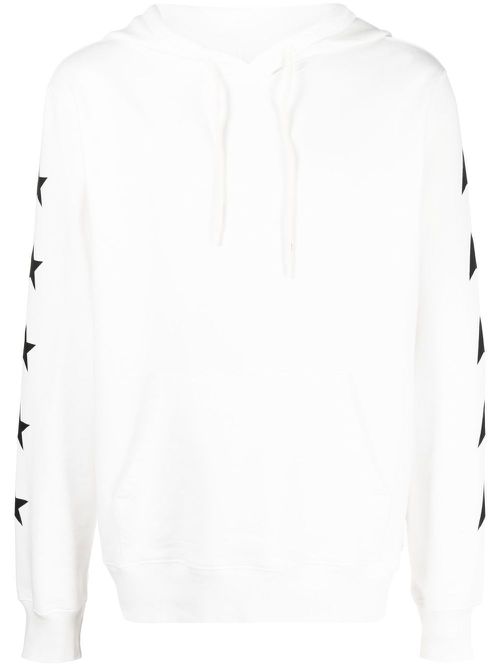 Star-print pullover hoodie - White