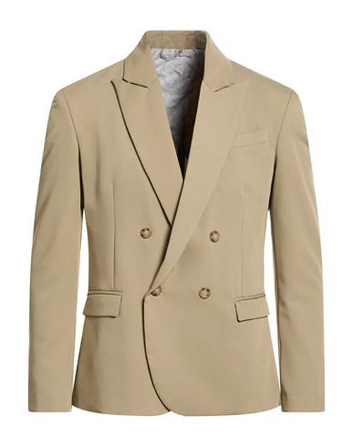 Man Blazer Khaki Size L Polyester, Viscose, Elastane