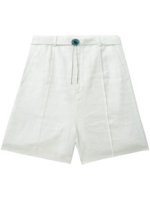 Floral-appliqué shorts - White