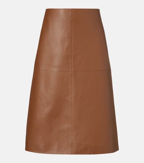 Niven leather midi skirt