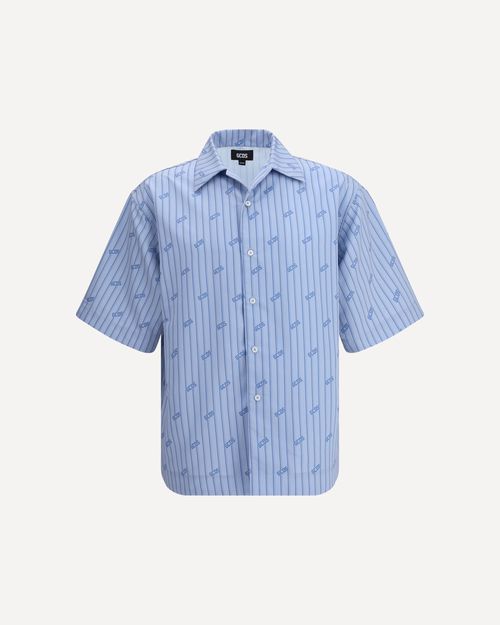 GCDS Pinstripe Bowling Shirt Male M