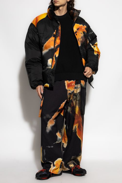 Down Jacket With Pattern, Men's, Black