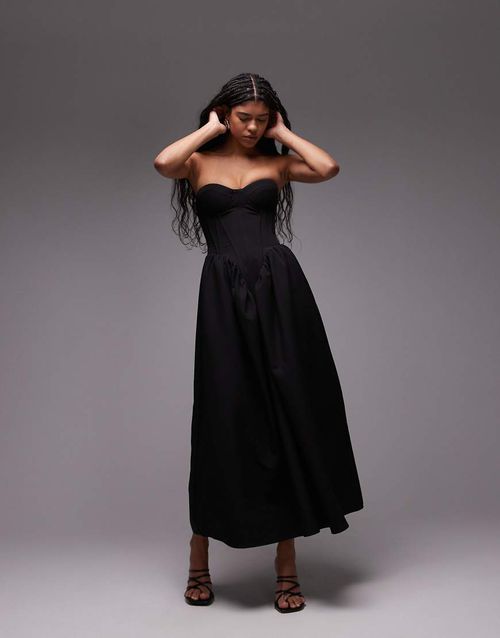 Heiress Beverly Hills | Heiress Beverly Hills bandeau corset detail maxi  dress in black | Realry