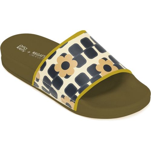 Regatta Womens/Ladies Orla Kiely Giant Square Flower Sliders Monochrome - Black/White