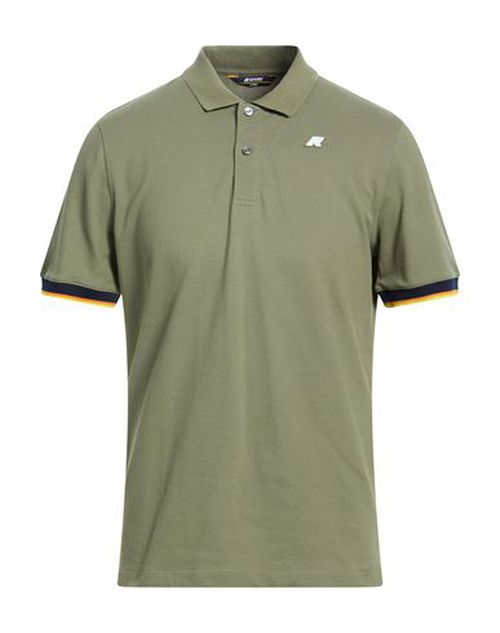 Man Polo shirt Military green Size S Cotton, Elastane