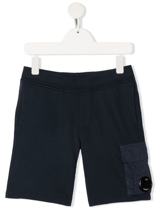 Side flap-pocket cotton trousers - Blue
