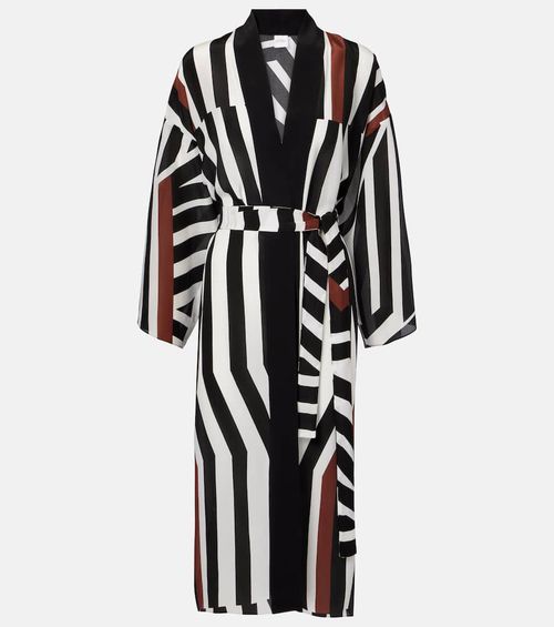 Ovatte striped beach cover-up