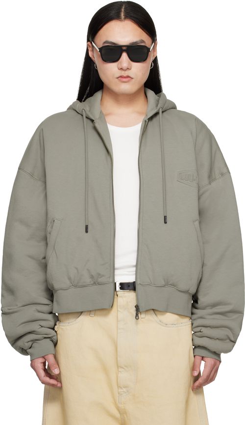 Gray Wadded Hoodie