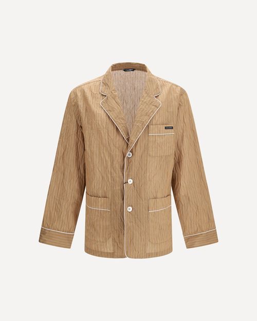 Vanity Shirt-style robe in froissé striped fabric Male 50