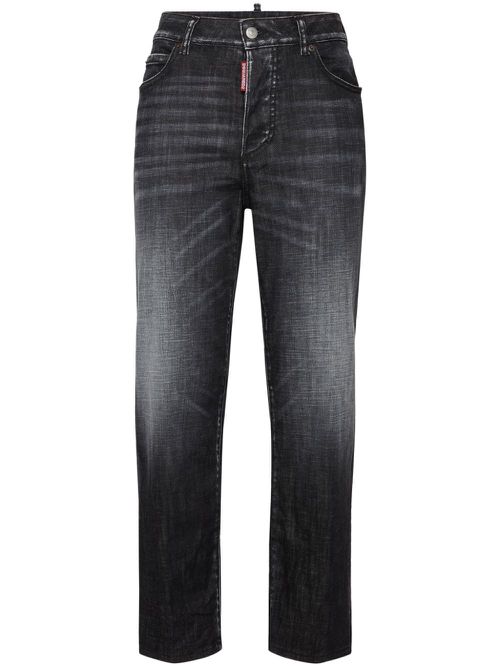 Faded straight-leg jeans - Black