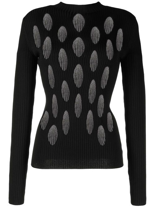 Cut out-detail knitted top - Black