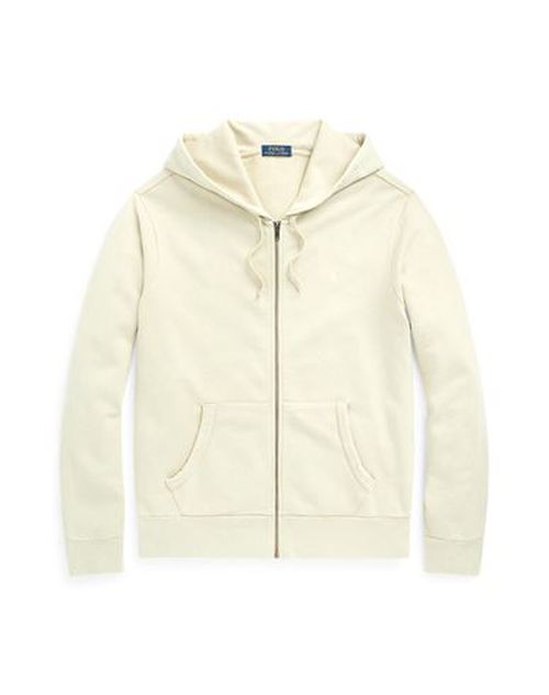 Loopback Terry Full-zip Hoodie Man Sweatshirt Beige