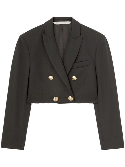 Virgin Wool Blend Blazer — Black