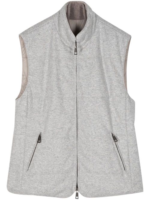 Zip-up padded gilet - Grey