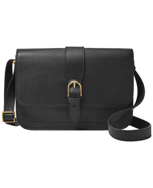 Large Zoey Leather Crossbody Bag - Black