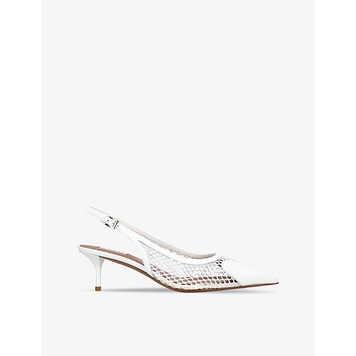 Womens White Coeur 55 Patent-leather Slingback Courts