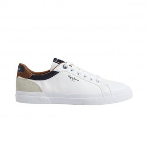 Pepe Jeans for man. PMS30839 Kenton Court Sneakers white (41), Leather, Flat, Laces, Casual
