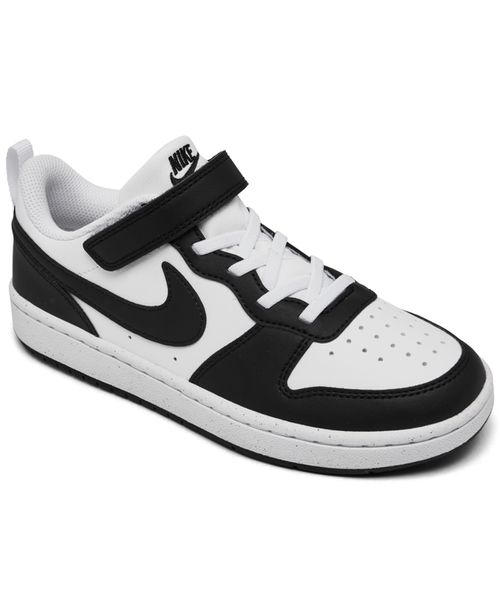 Little Kids' Court Borough Low Recraft Fastening Strap Casual Sneakers from Finish Line - White, Black