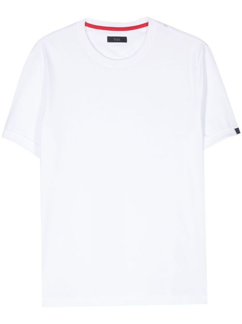 Logo-patch cotton T-shirt - White