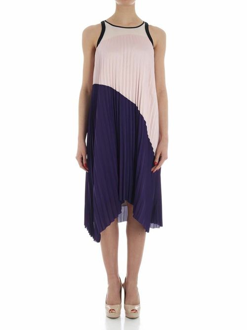 Pink and purple pleated dress