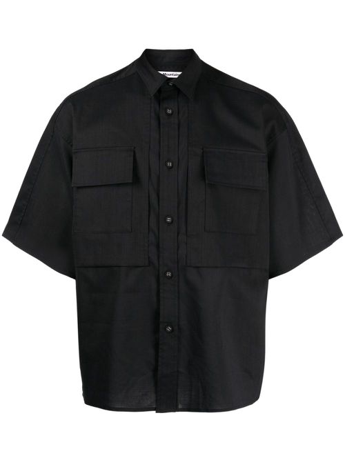 Chest-pockets button-up shirt - Black