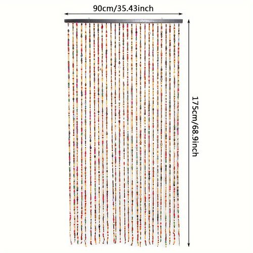 TEMU Partition Colorful Wood Bead Door Curtain Bedroom Living Room Screen Decorative Curtain Artificial Diy Production