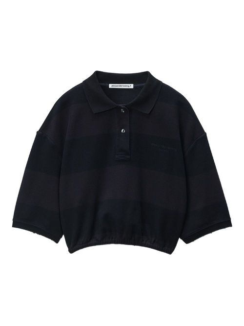 Cropped polo shirt - Black