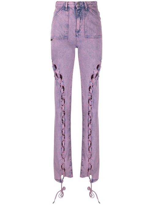 Mid-rise straight-leg jeans - Purple