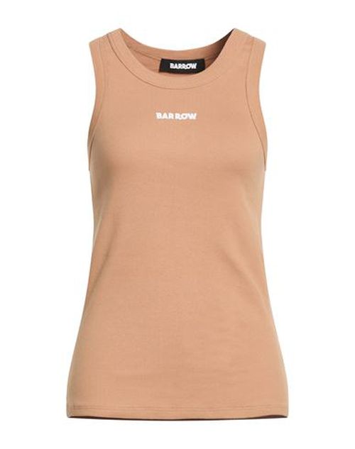 Woman Tank top Camel Size L Cotton, Elastane