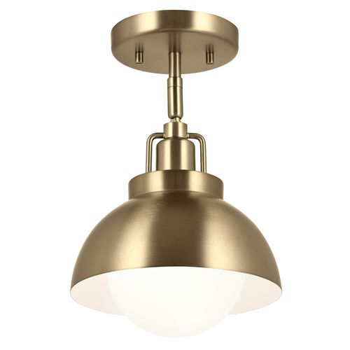 Champagne Bronze One Light Semi Flush Mount from the Niva Collection