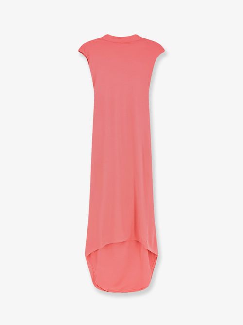 Viscose High-Neck Dress — Pink