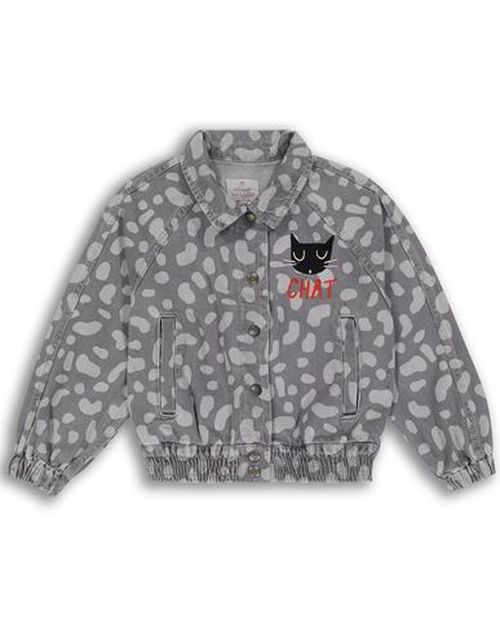 Kid Girl Denim outerwear Grey Size 10 Cotton