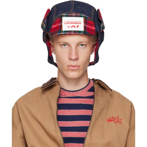 Navy & Red Trapper Hat
