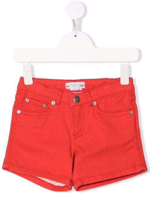 TEEN slim-cut denim shorts - Red