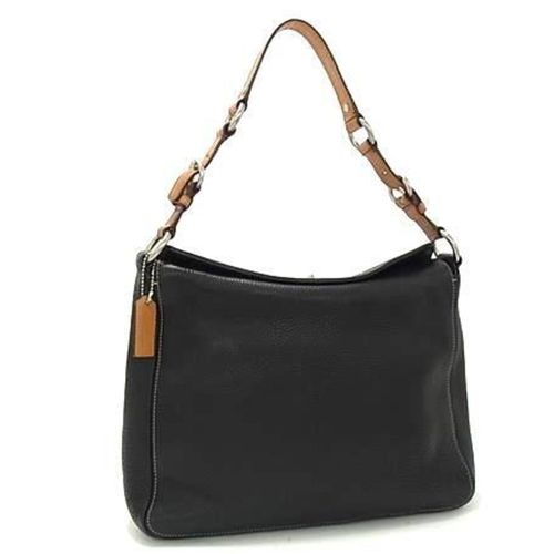 Coach Black Brown Leather Handbag Shoulder Bag Tote Bag Pre-Owned