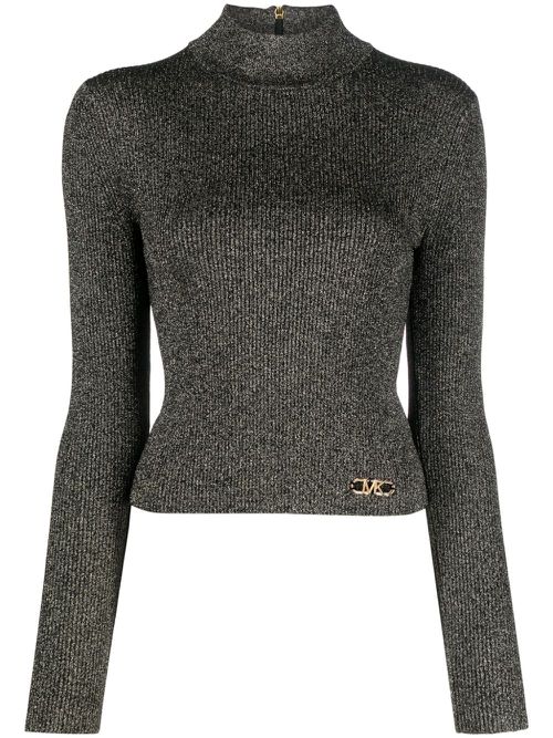 Logo-plaque lurex jumper - Black