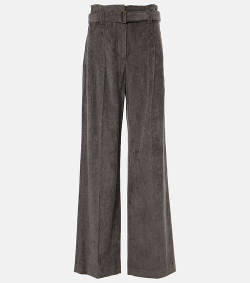 High-rise cotton tapered pants