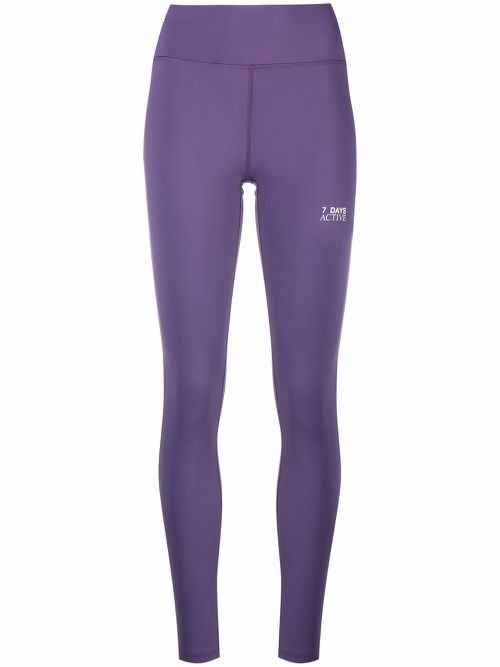 Logo-print leggings - Purple
