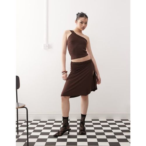 Motel Womens Laudine midi co-ord skirt in bitter chocolate - Brown - Large